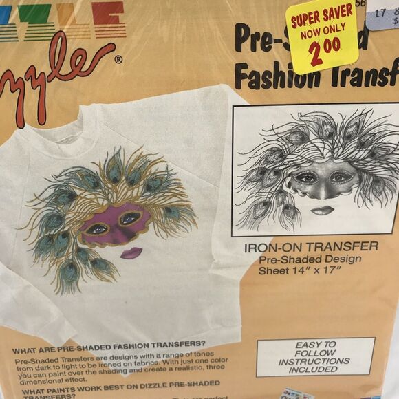 Lot of 4 VTG Iron-On Transfer Pattern 1989 Dizzle Koala Iris Roses Peacock Mask - Picture 3 of 9